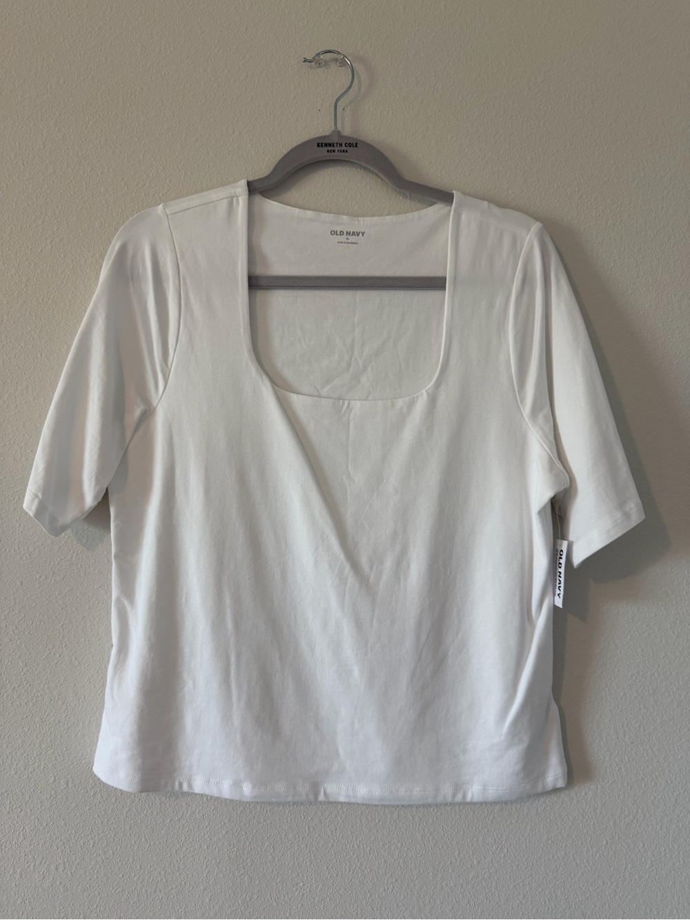 NWT Old Navy White Square Neck Short Sleeve Top